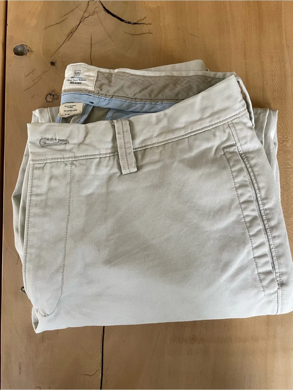 GAP Men's Cream Straight-Leg Chinos